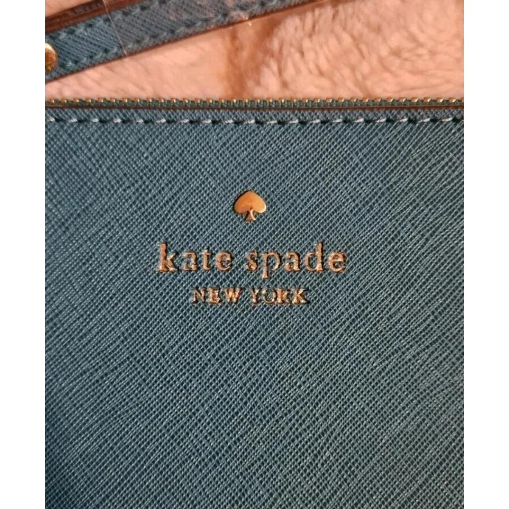 New W Tags KATE SPADE NEW YORK Wallet Wristlet Clutch Teal Leather 98689249028 - Picture 4 of 8
